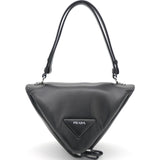 Nappa Padded Leather Triangle Black Bag