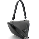 Nappa Padded Leather Triangle Black Bag