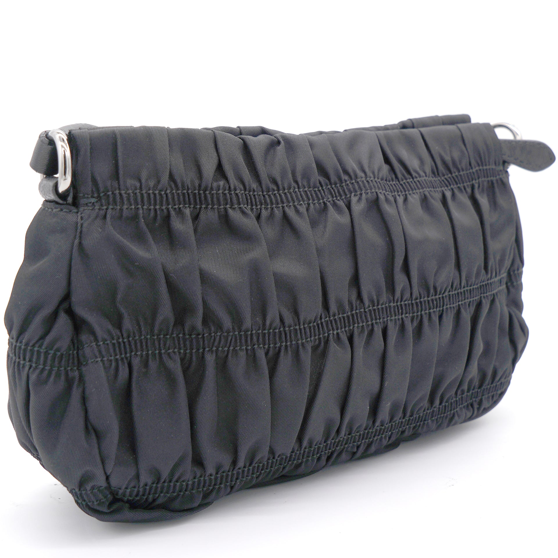 100% Authentic PRADA Nylon Shoulder Bag Noir