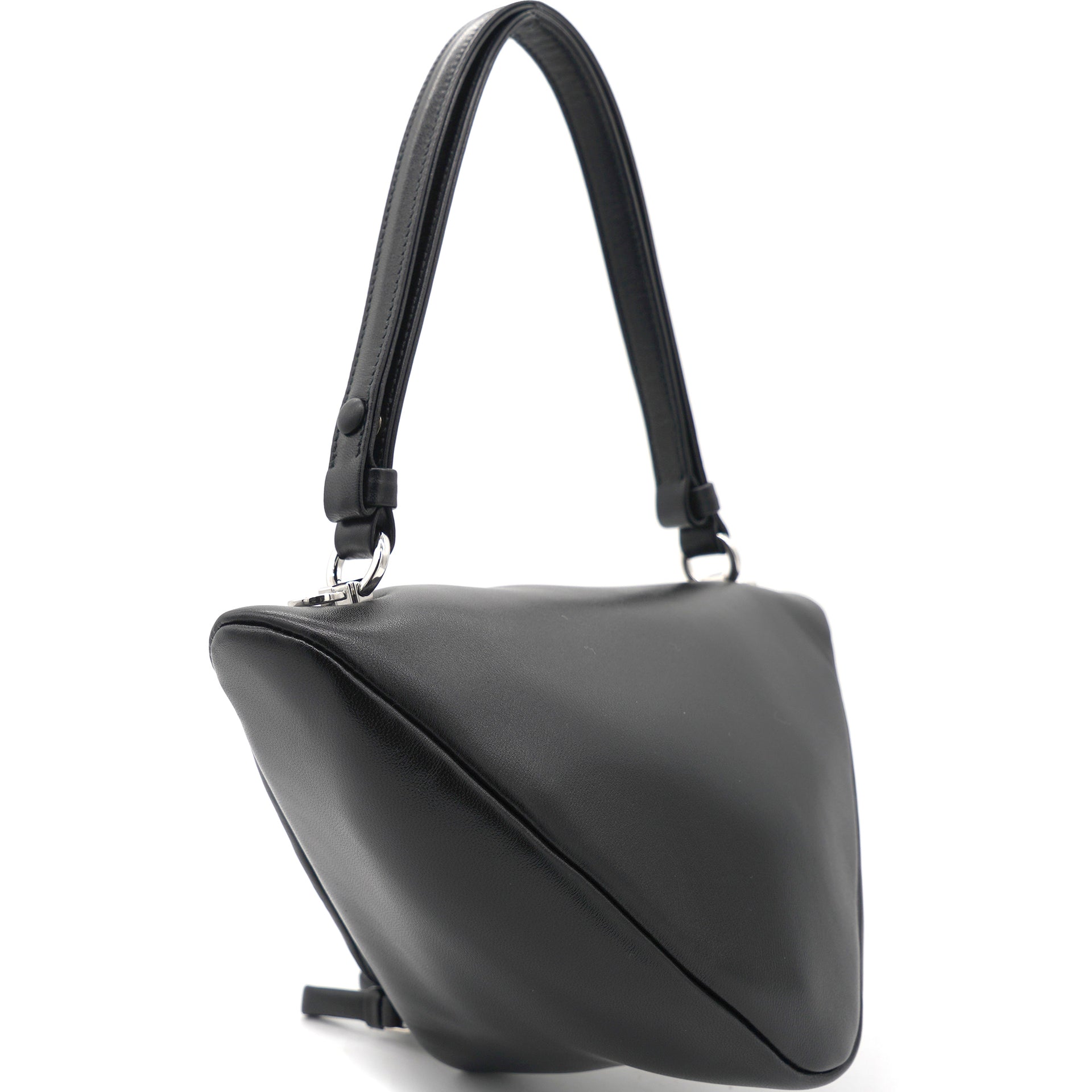 Nappa Padded Leather Triangle Black Bag