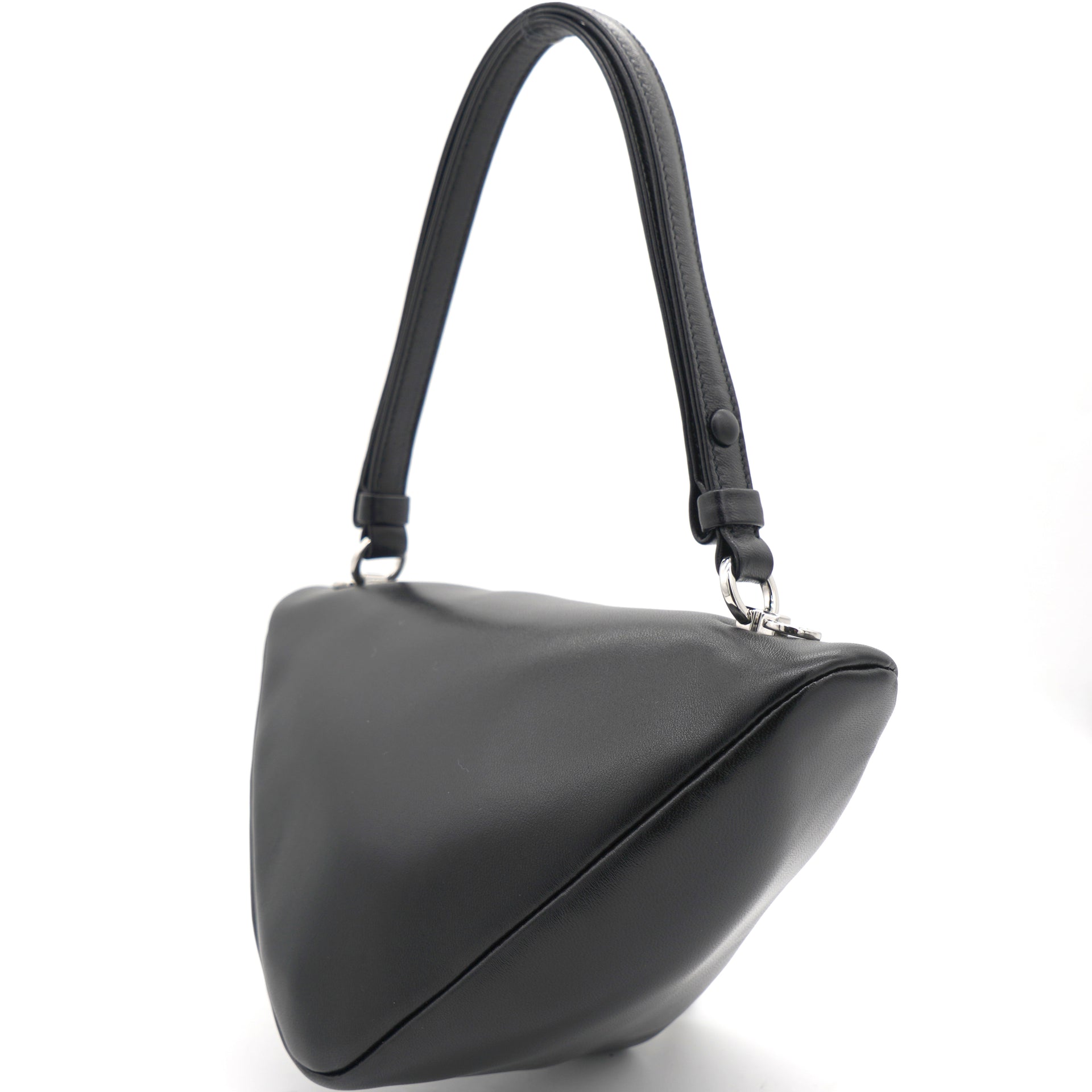 Nappa Padded Leather Triangle Black Bag