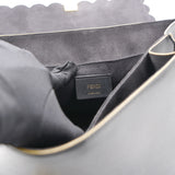 Black Leather Kan I Scalloped Top Handle Bag