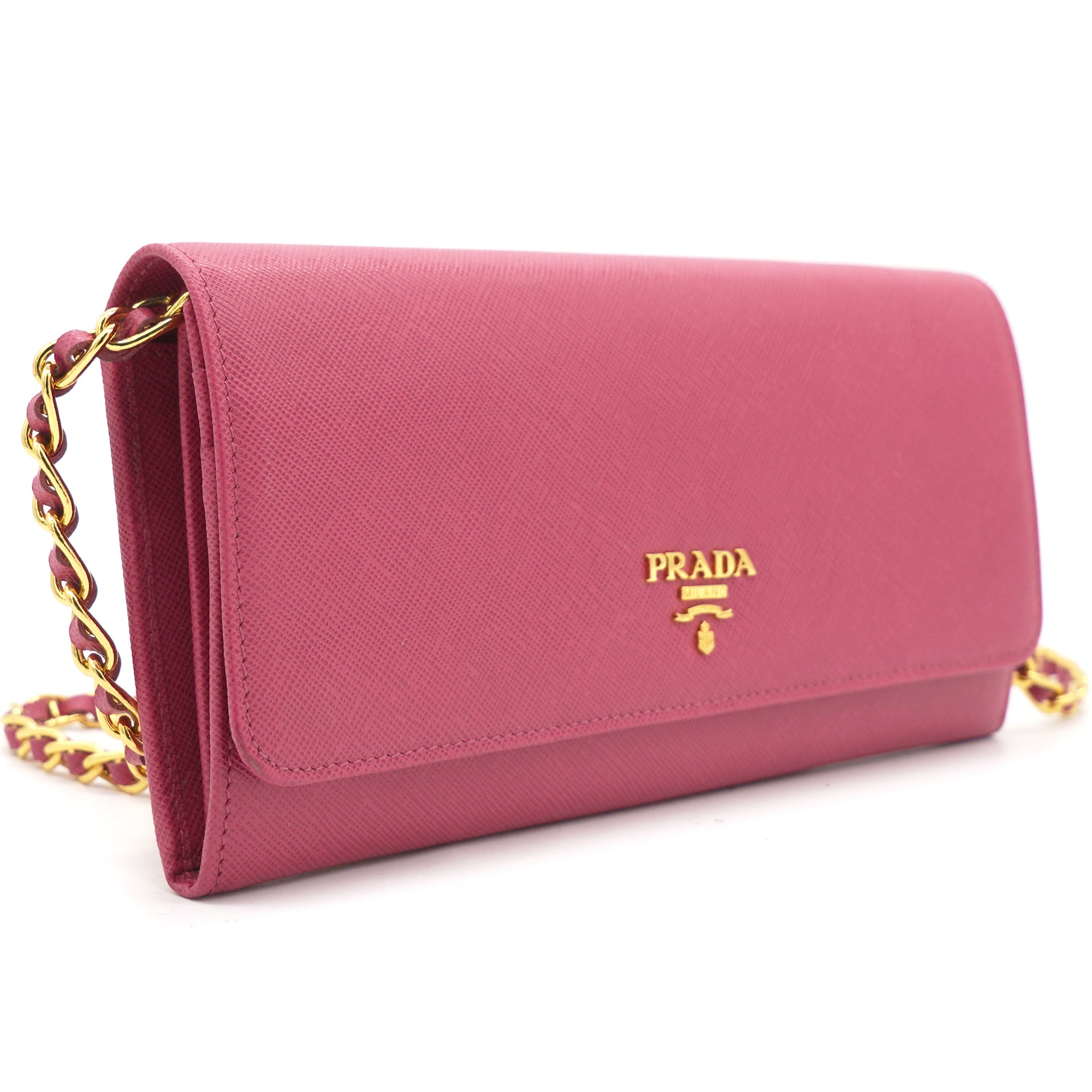 Prada, Bags, Prada Pink Peonia Wallet On Chain Crossbody