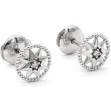 Rose Des Vents White Gold Stud Earrings