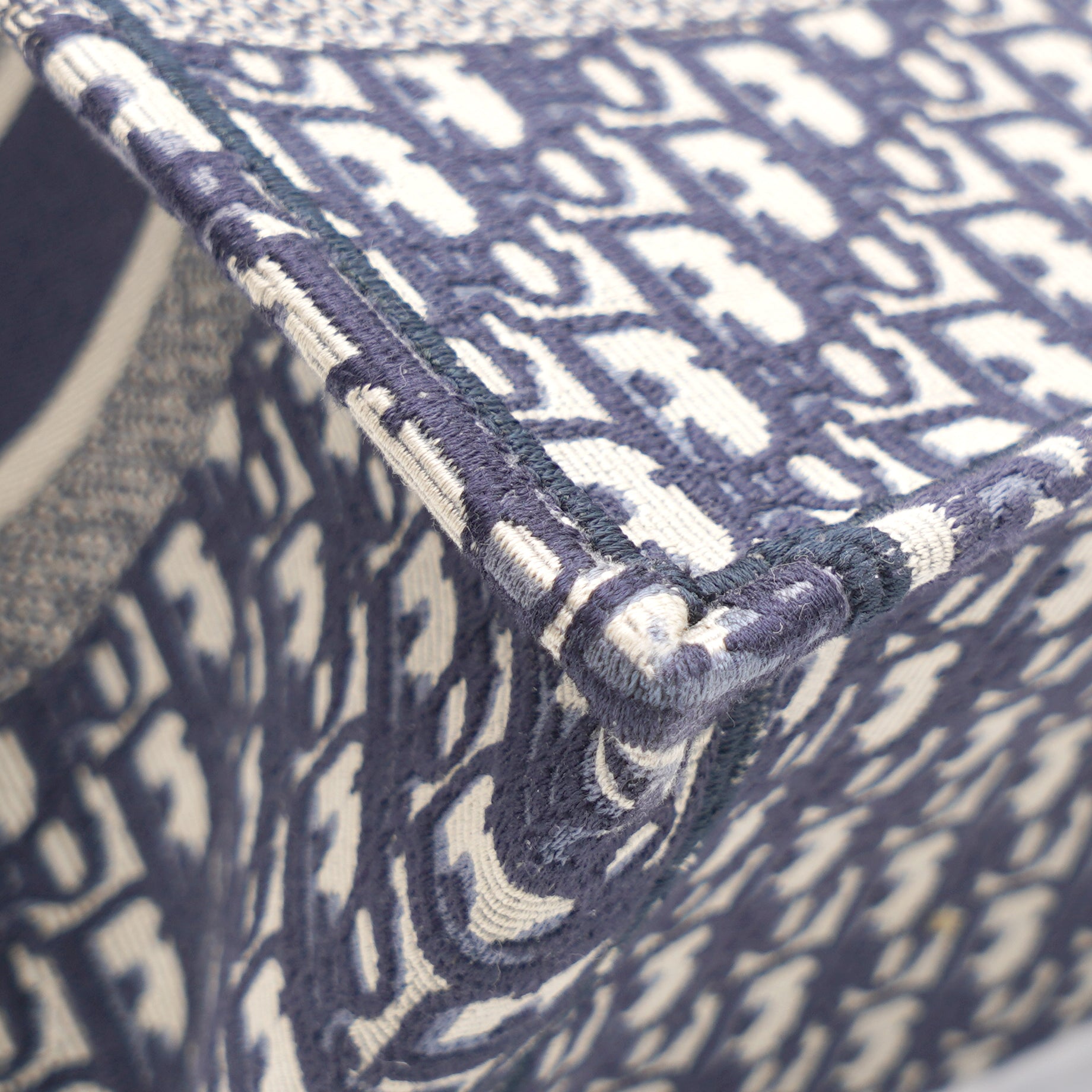 Navy Blue Oblique Small Book Tote