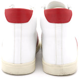 White Leather Colour Block Pattern Sneakers 35