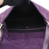 Purple Suede Baguette Shoulder Bag