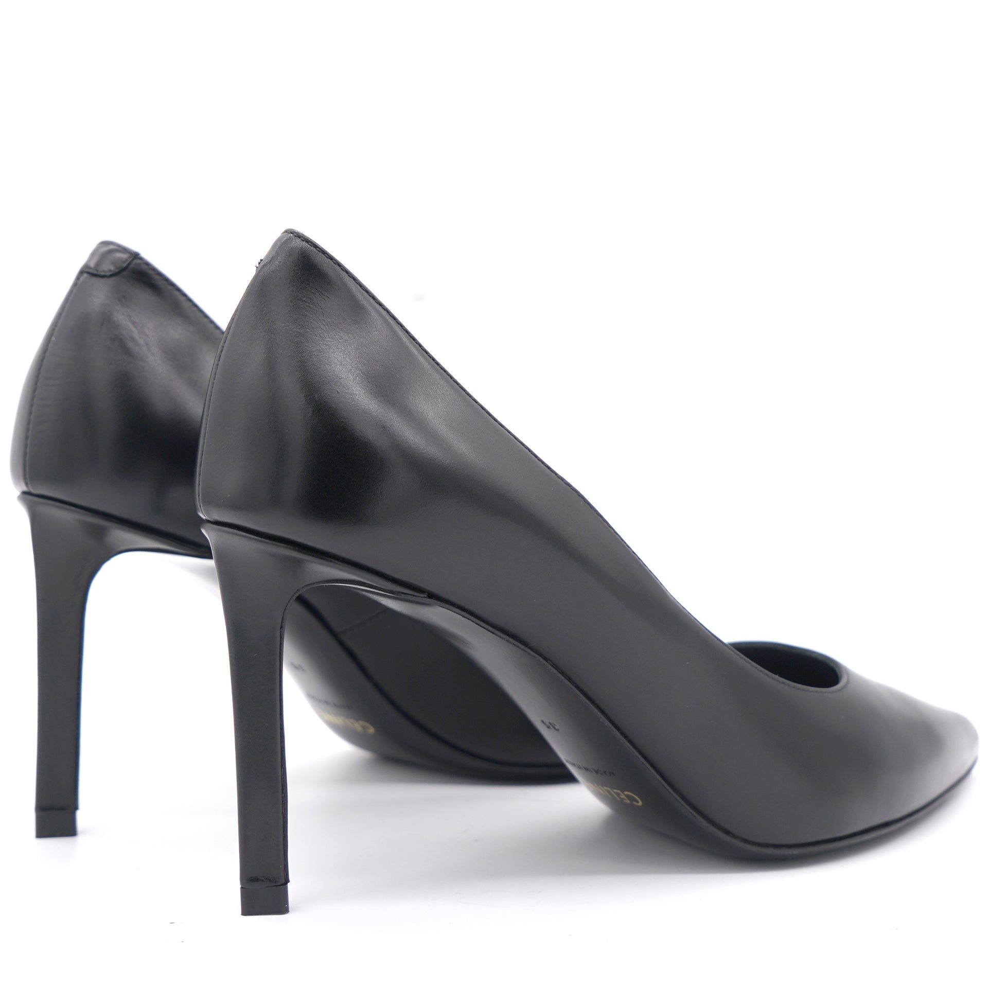 Black Leather Pumps 35