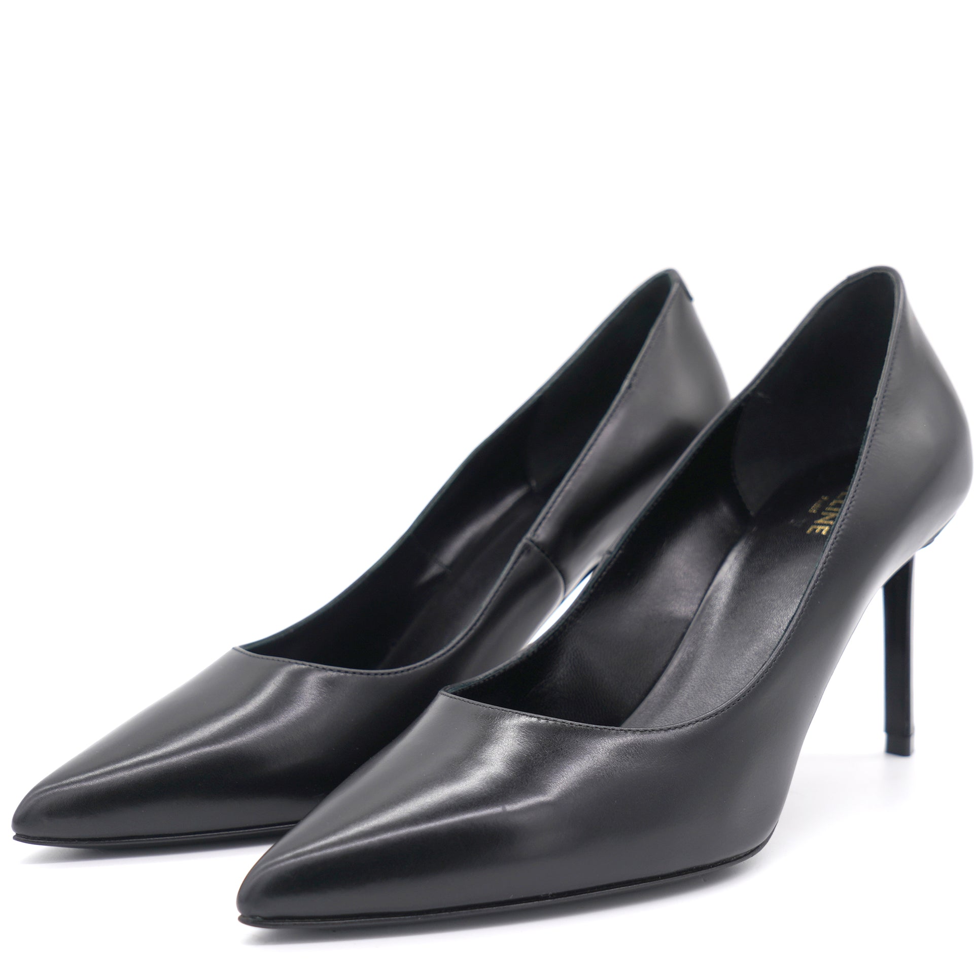 Black Leather Pumps 35