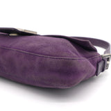 Purple Suede Baguette Shoulder Bag