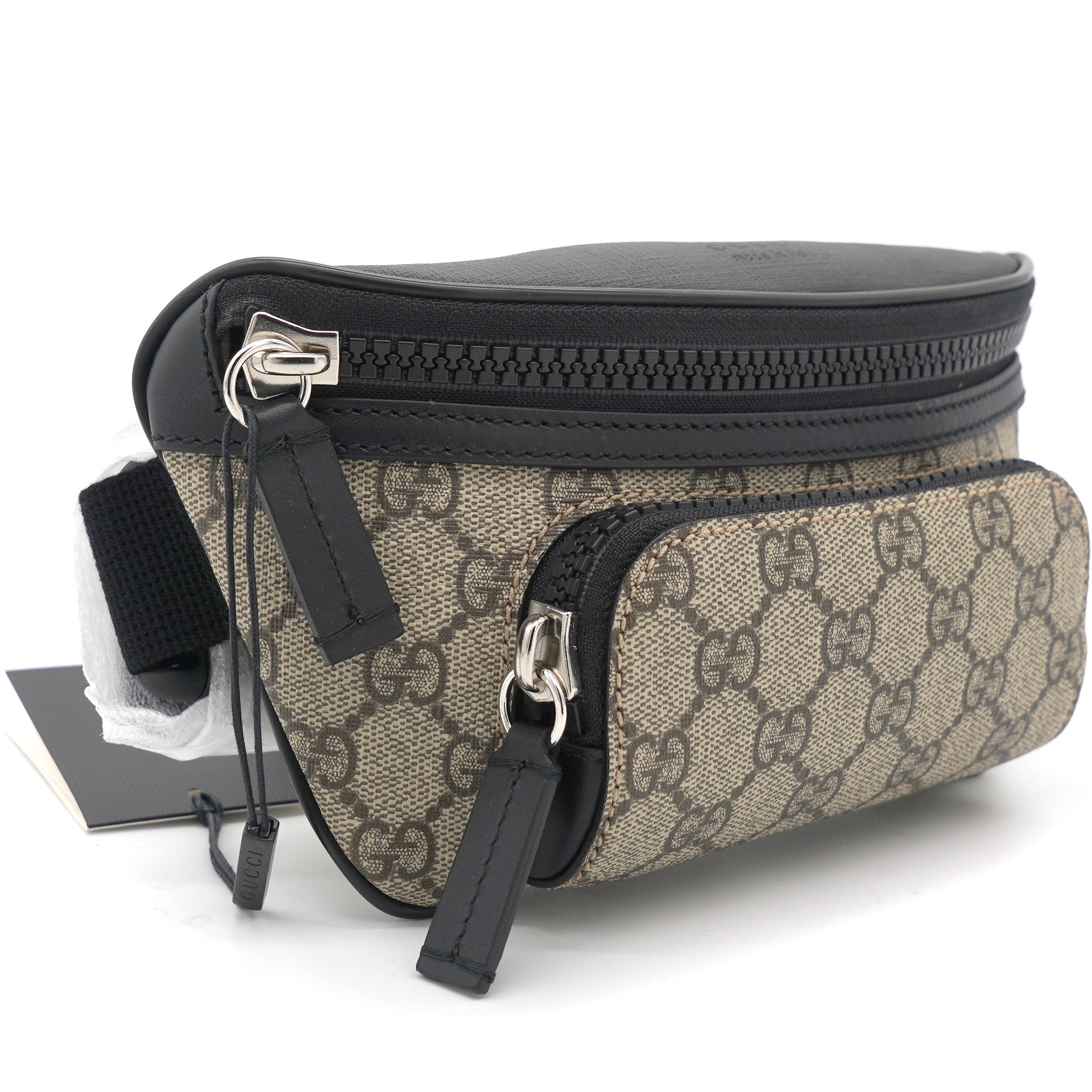 Gucci Courrier Waist Bag GG Supreme Beige/Ebony in Canvas with