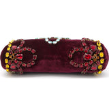 Burgundy Velvet Barrel Mini Chain Bag