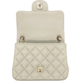 Lambskin Quilted Mini Square Flap Grey