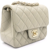 Lambskin Quilted Mini Square Flap Grey