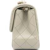 Lambskin Quilted Mini Square Flap Grey