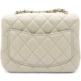 Lambskin Quilted Mini Square Flap Grey