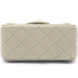 Lambskin Quilted Mini Square Flap Grey