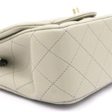 Lambskin Quilted Mini Square Flap Grey