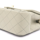 Lambskin Quilted Mini Square Flap Grey