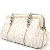 White Oblique Canvas and Leather Romantique Trotter Zip Bag