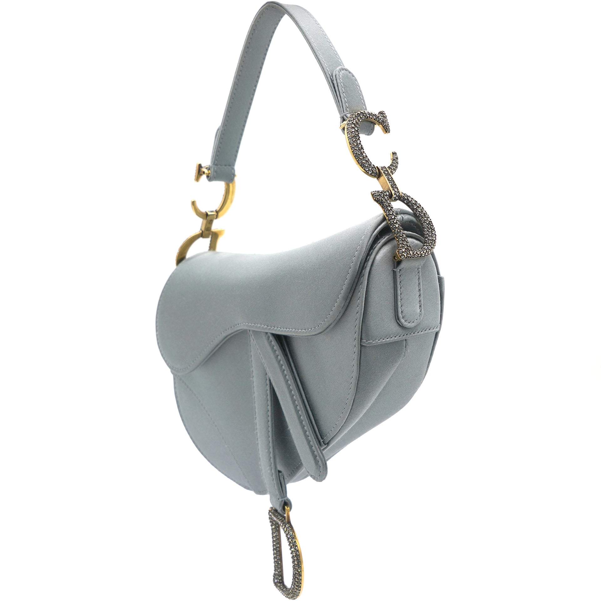 Dior Oblique Saddle Bag Mini Blue in Jacquard Canvas/Calfskin
