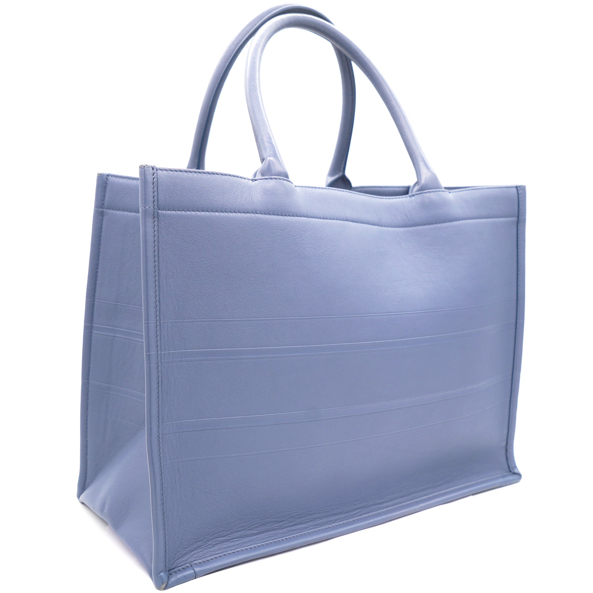 Dior - Authenticated Book Tote Handbag - Cotton Blue for Women, Very Good Condition