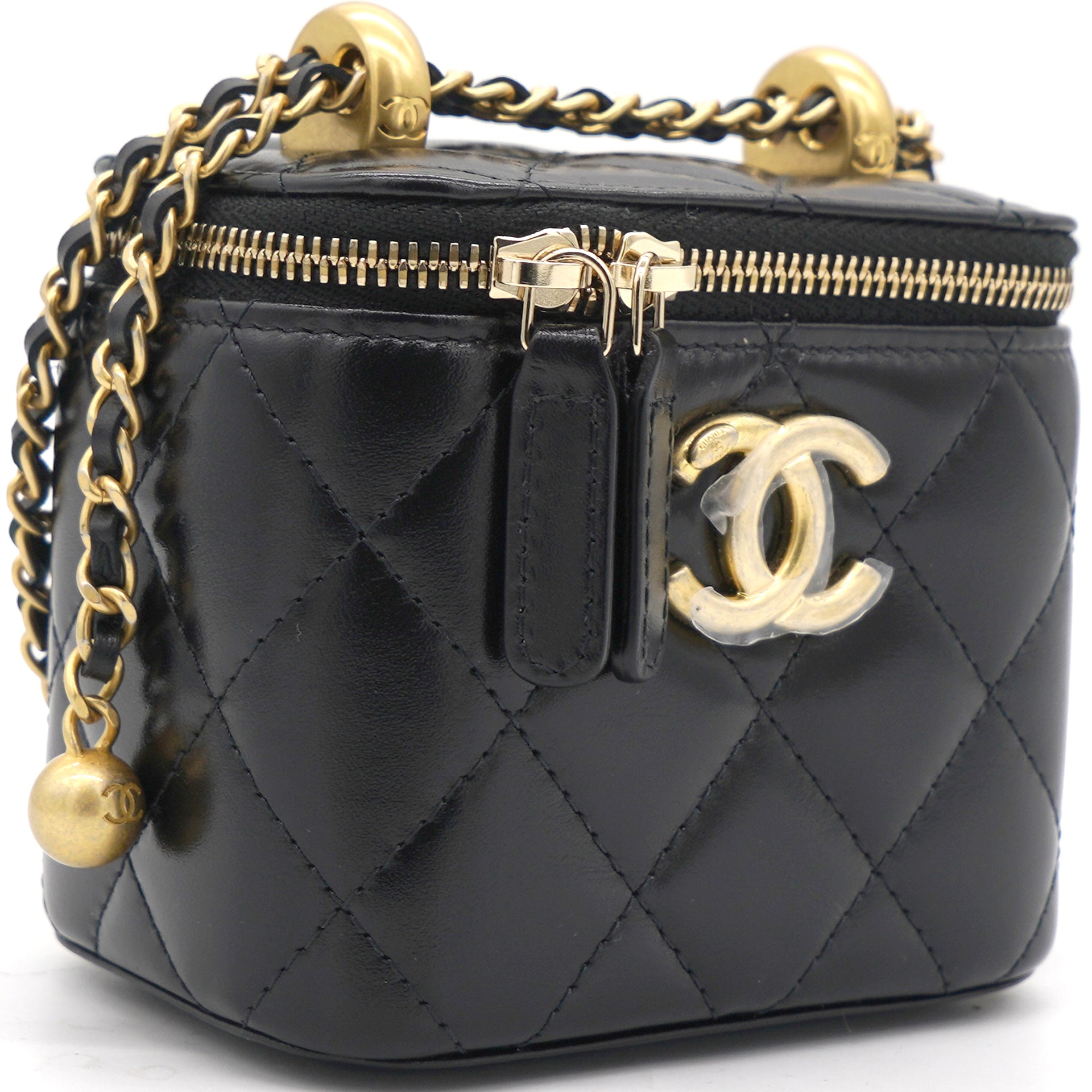 Chanel 2021 Mini Vanity Case w/ Chain - Black Mini Bags, Handbags