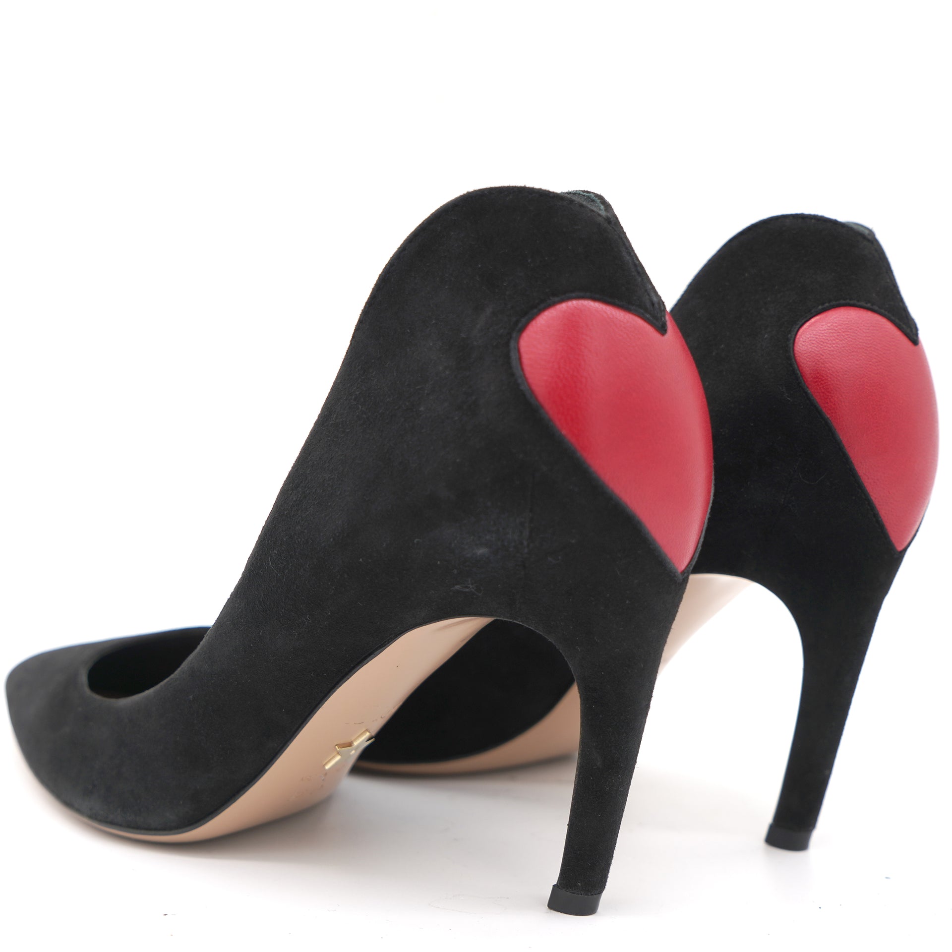 Christian Dior Black/Red Suede and Leather Heart Pointed Toe Pumps 38 –  STYLISHTOP