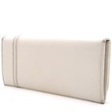 White Saffiano Lux Leather Bow Flap Continental Wallet