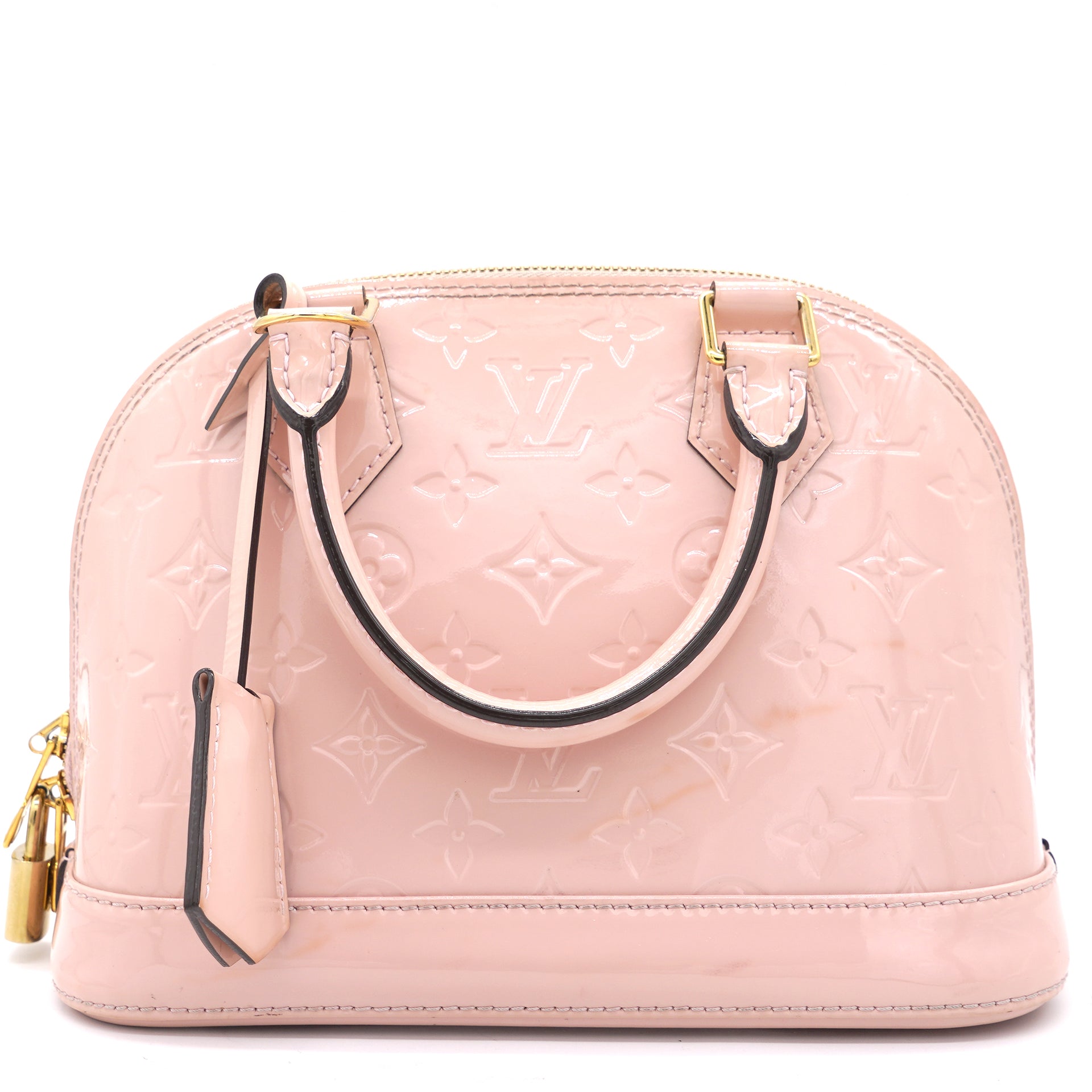 Louis Vuitton Alma Bb Vernis Rose Ballerine, Luxury, Bags