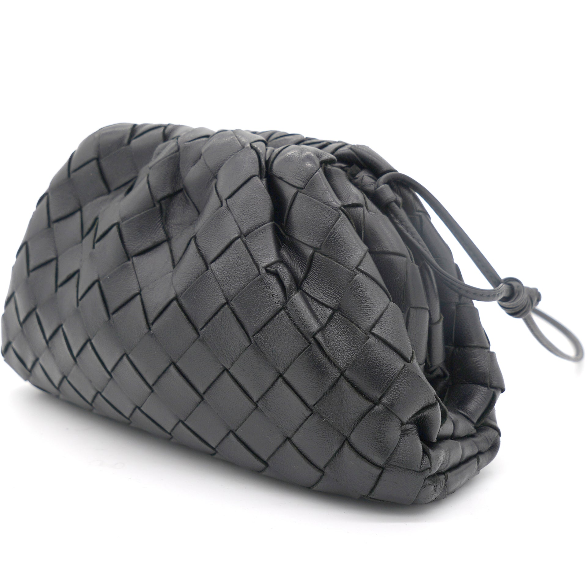 Black Bottega Veneta Intrecciato Clutch Bag