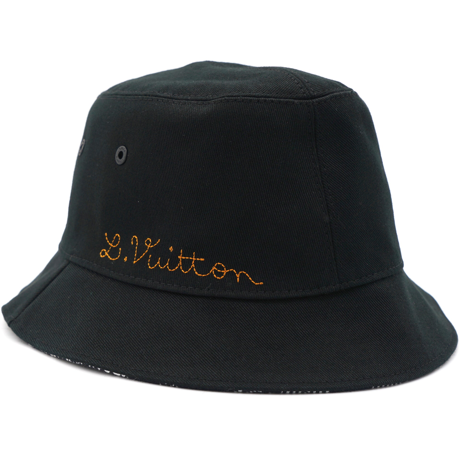 Authentic Louis Vuitton Black x White Distorted Damier Reversible Bucket Hat  – Italy Station