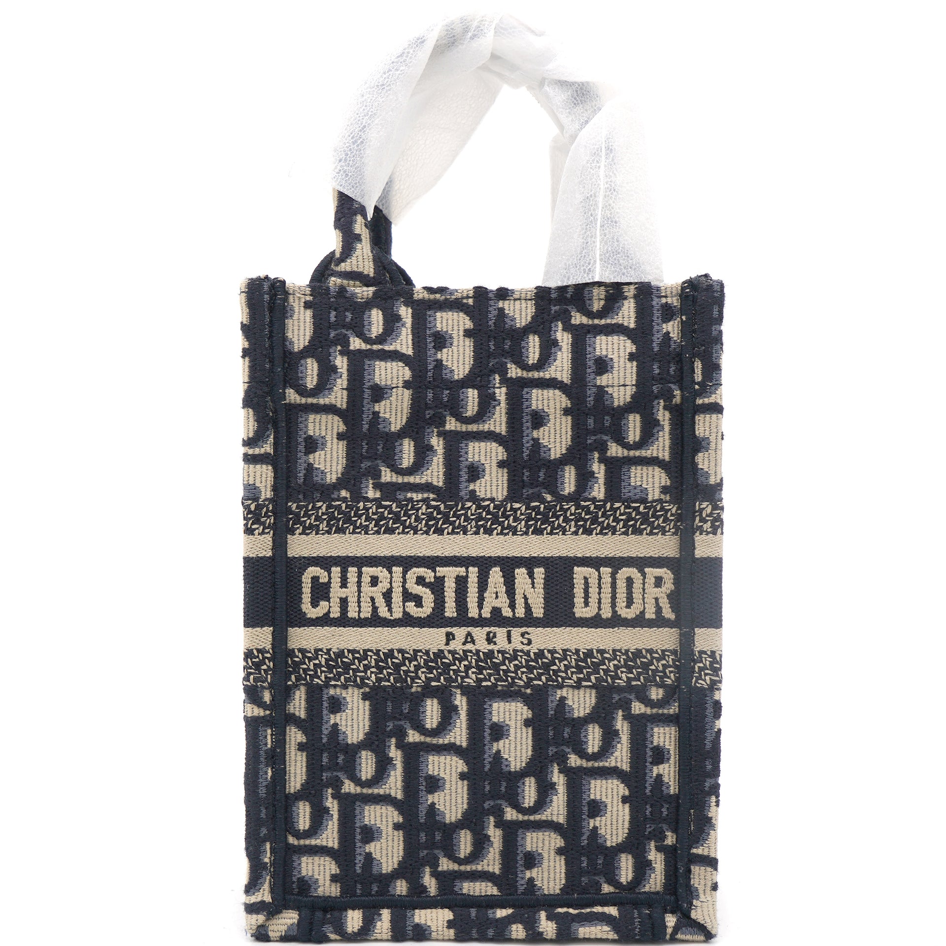 CHRISTIAN DIOR Oblique Mini Book Tote Phone Bag Blue 1293312