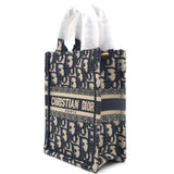 Mini Dior Book Tote Phone Bag In Blue Dior Oblique Embroidery