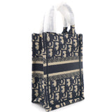 Mini Dior Book Tote Phone Bag In Blue Dior Oblique Embroidery