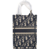 Mini Dior Book Tote Phone Bag In Blue Dior Oblique Embroidery