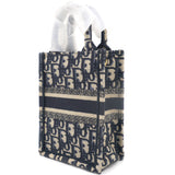 Mini Dior Book Tote Phone Bag In Blue Dior Oblique Embroidery