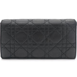 Black Cannage Quilted Leather Lady Dior Long Wallet