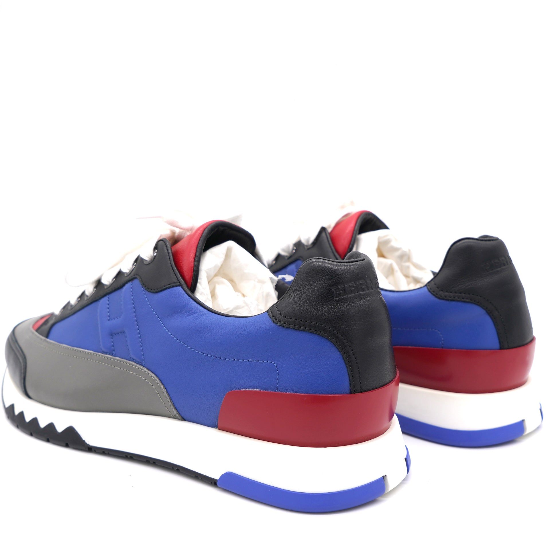 Calfskin Men’s Trail Sneakers Blue/Red/Grey 40