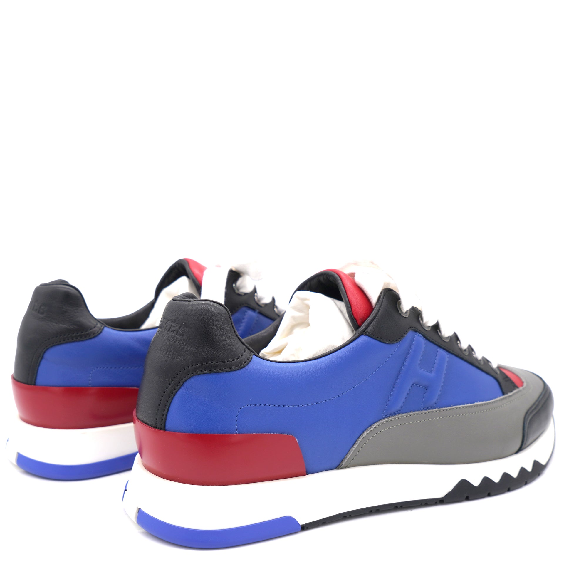 Calfskin Men’s Trail Sneakers Blue/Red/Grey 40