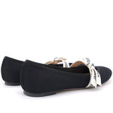 Black Technical Fabric Miss J'Adior Ballerina Flats 38