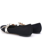 Black Technical Fabric Miss J'Adior Ballerina Flats 38