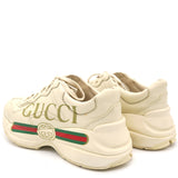 Cream Leather Rhyton Gucci Logo Sneakers 37.5