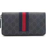 Zip Around Wallet GG Supreme Web Black Grey