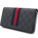 Zip Around Wallet GG Supreme Web Black Grey