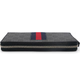 Zip Around Wallet GG Supreme Web Black Grey