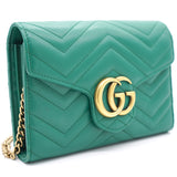 Green GG Marmont Matelasse Mini Bag