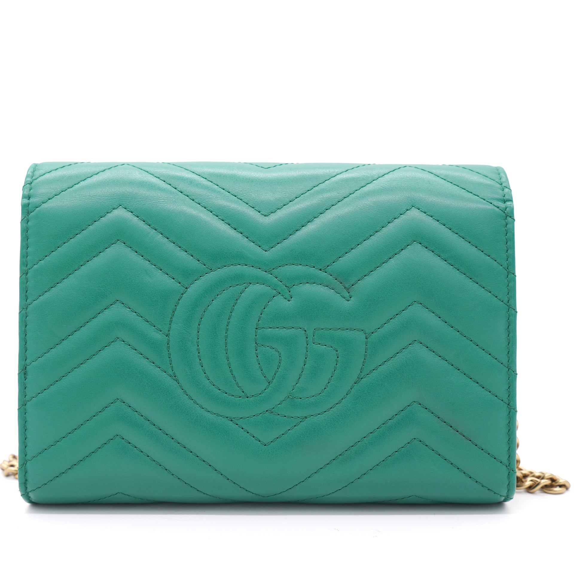 Green GG Marmont Matelasse Mini Bag