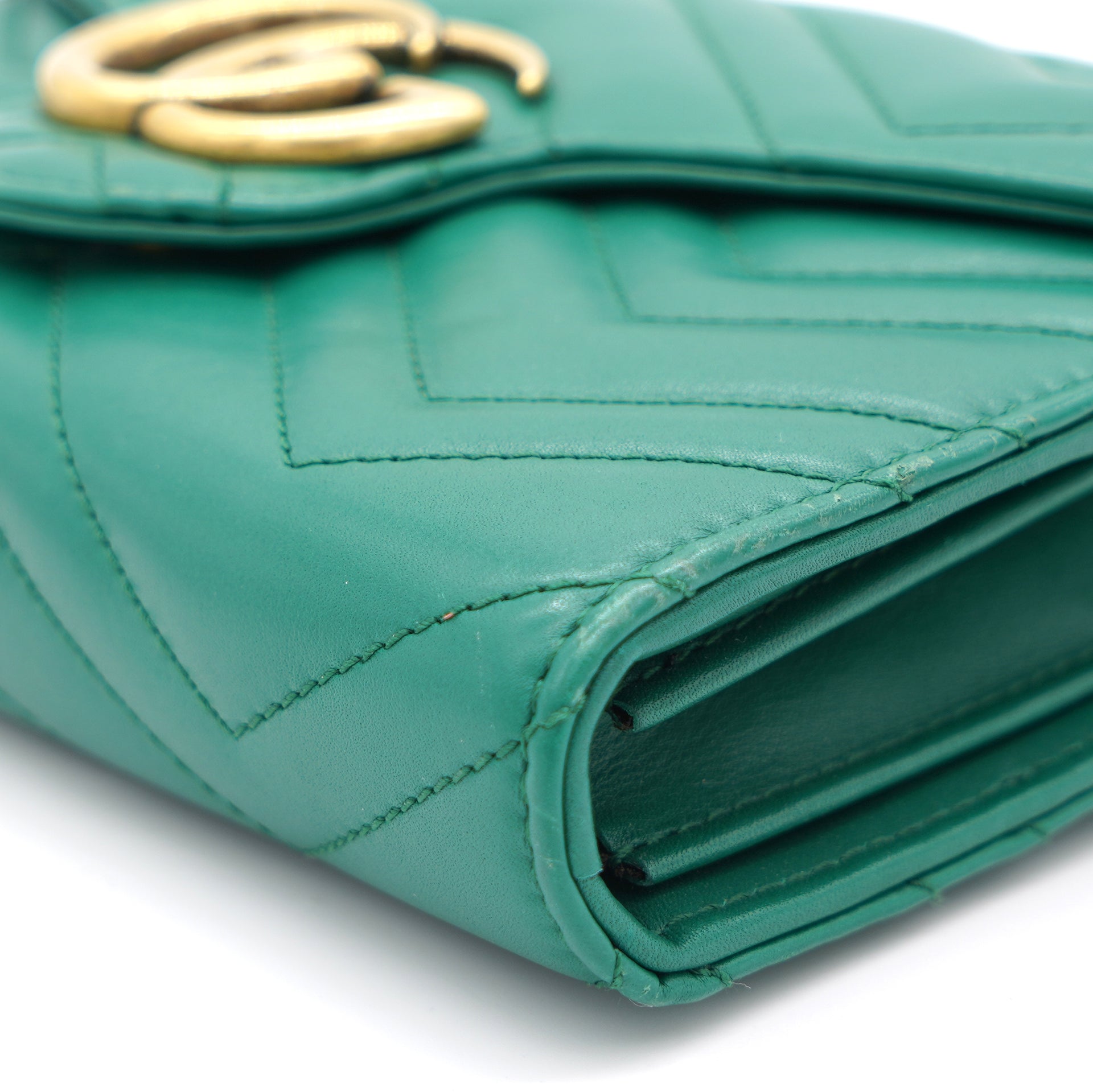 Green GG Marmont Matelasse Mini Bag