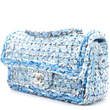 Tweed Quilted Mini Rectangular Flap Blue Multicolor